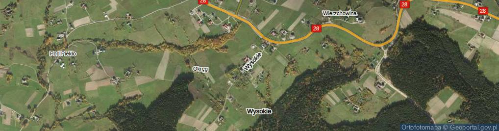 Zdjęcie satelitarne Wysokie ul.