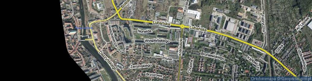 Zdjęcie satelitarne Wyspiańskiego Stanisława ul.