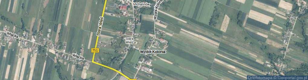 Zdjęcie satelitarne Wzdół-Kolonia ul.
