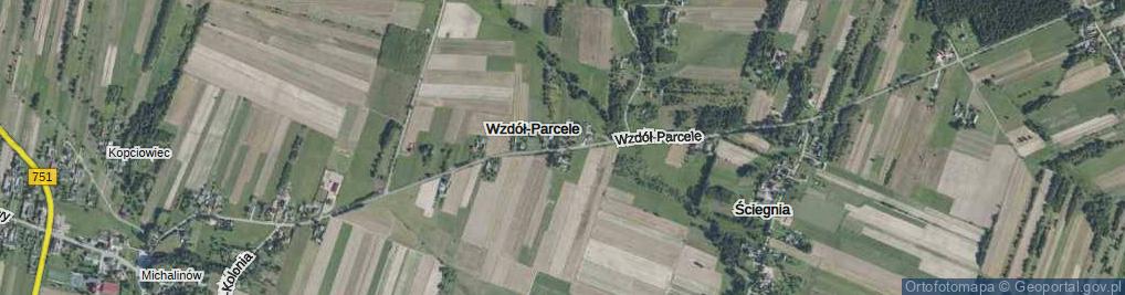 Zdjęcie satelitarne Wzdół-Parcele ul.