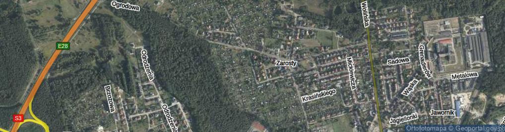 Zdjęcie satelitarne Zachodnia ul.