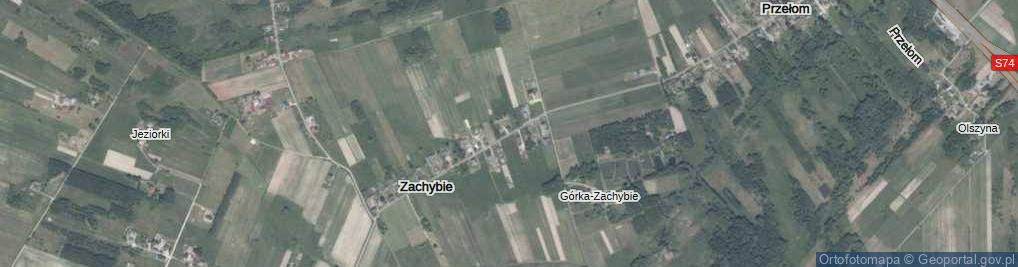 Zdjęcie satelitarne Zachybie ul.