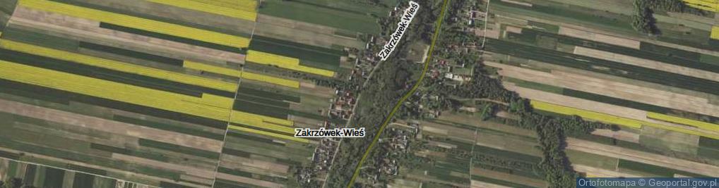 Zdjęcie satelitarne Zakrzówek-Wieś ul.
