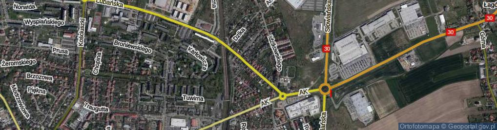 Zdjęcie satelitarne Zamiejsko-Lubańska ul.