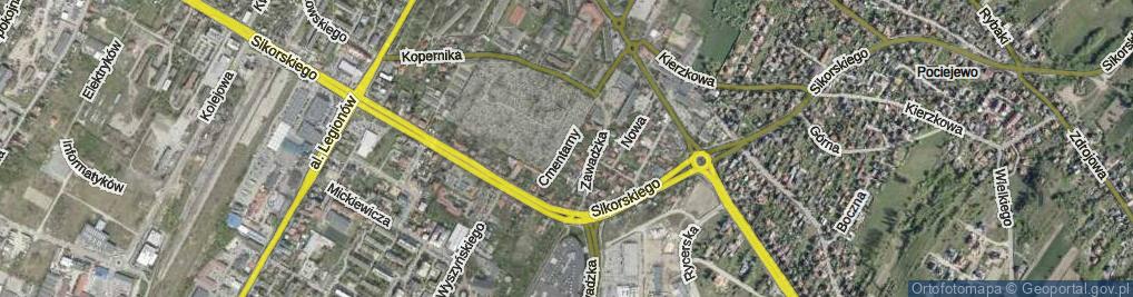 Zdjęcie satelitarne Zaułek Cmentarny ul.