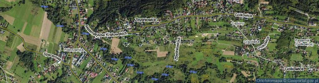 Zdjęcie satelitarne Zbydniowicka ul.