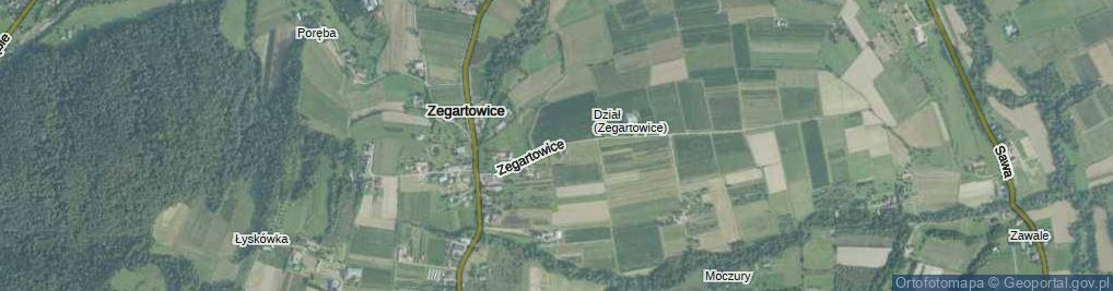 Zdjęcie satelitarne Zegartowice ul.