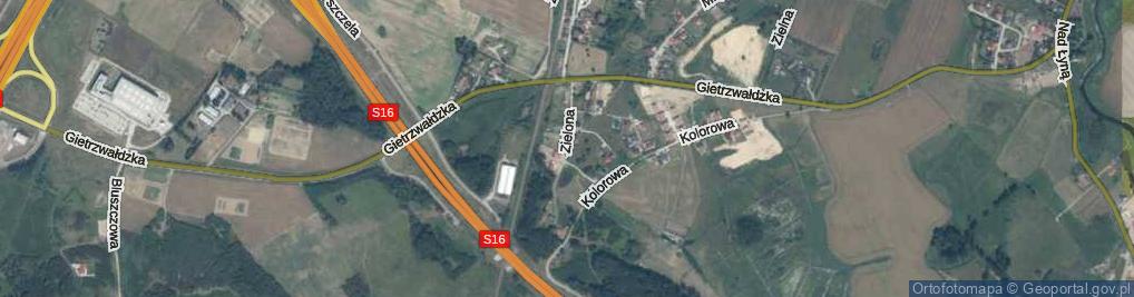 Zdjęcie satelitarne Zielona ul.