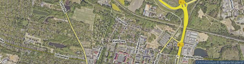 Zdjęcie satelitarne Zielona ul.