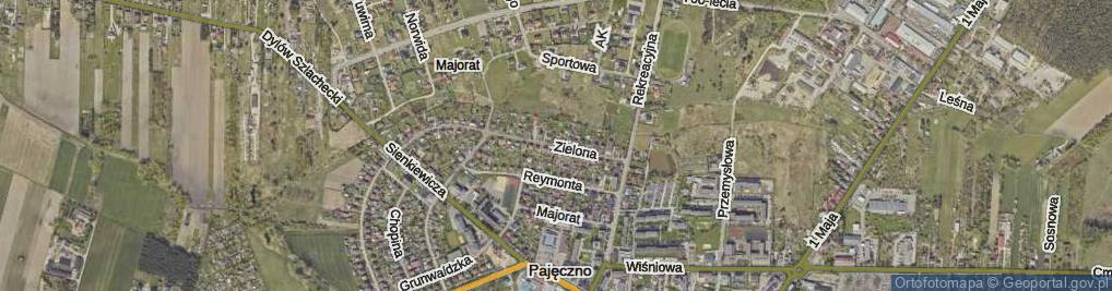 Zdjęcie satelitarne Zielona ul.