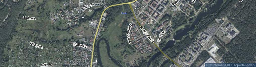 Zdjęcie satelitarne Zielona Dolina ul.