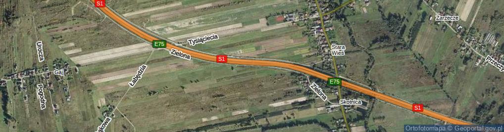 Zdjęcie satelitarne Zielona ul.