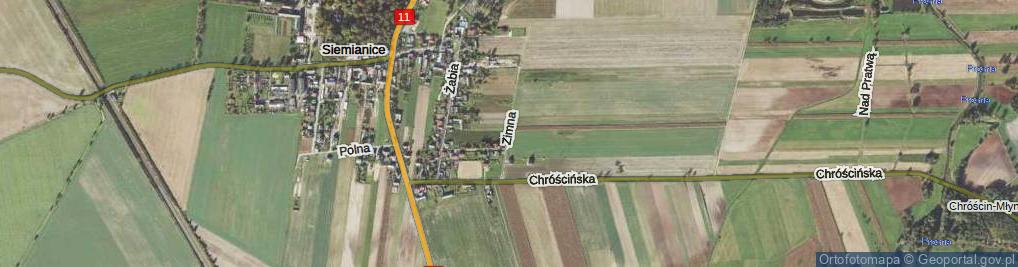 Zdjęcie satelitarne Zimna ul.