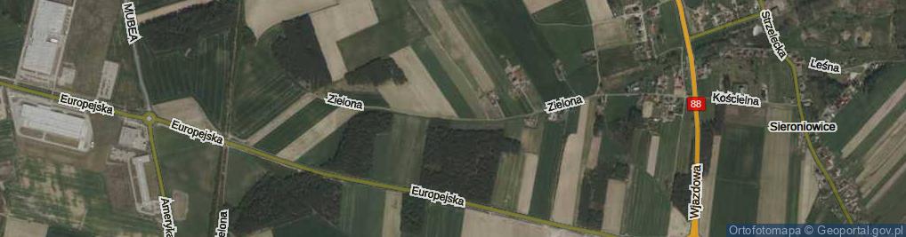 Zdjęcie satelitarne Zielona ul.