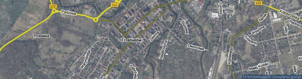 Zdjęcie satelitarne Zielona ul.