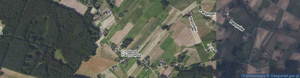 Zdjęcie satelitarne Zmyślona Parzynowska ul.