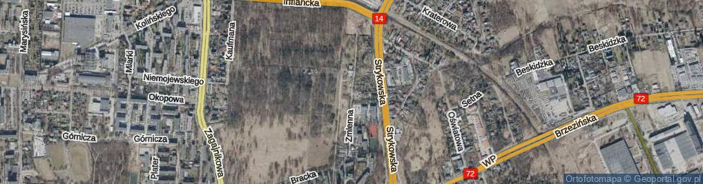 Zdjęcie satelitarne Zmienna ul.