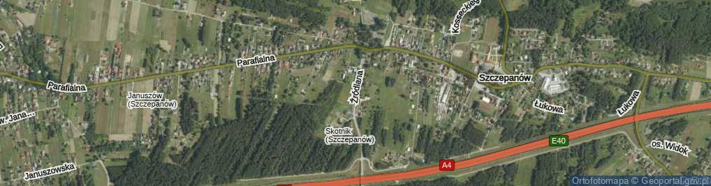 Zdjęcie satelitarne Źródlana ul.