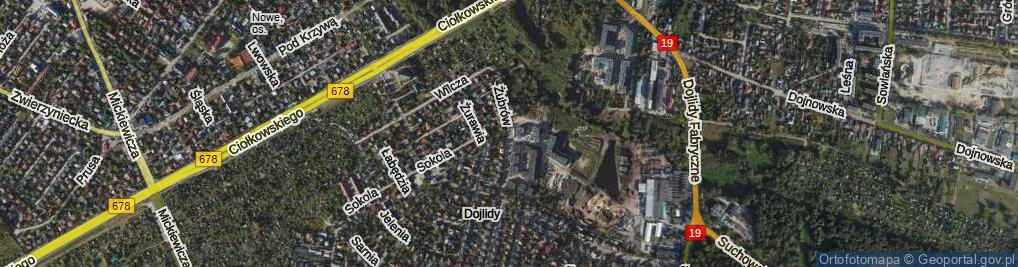 Zdjęcie satelitarne Żubrów ul.