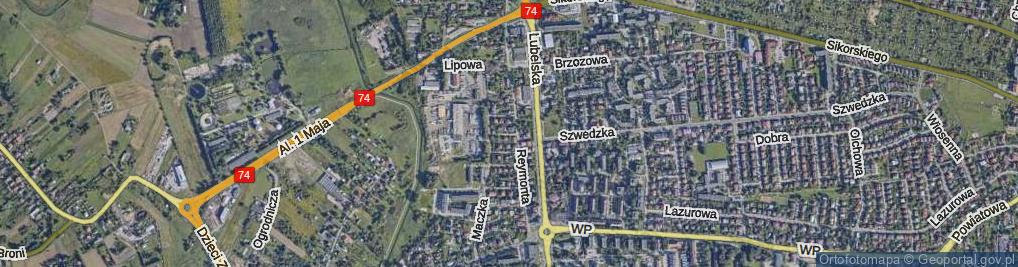 Zdjęcie satelitarne Zuchów ul.
