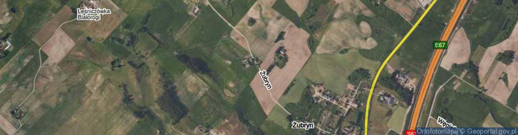 Zdjęcie satelitarne Żubryn ul.
