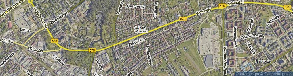 Zdjęcie satelitarne Zwycięstwa ul.