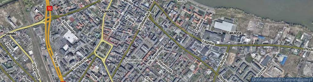 Zdjęcie satelitarne Związków Zawodowych ul.