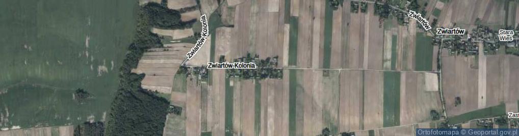 Zdjęcie satelitarne Zwiartów-Kolonia ul.