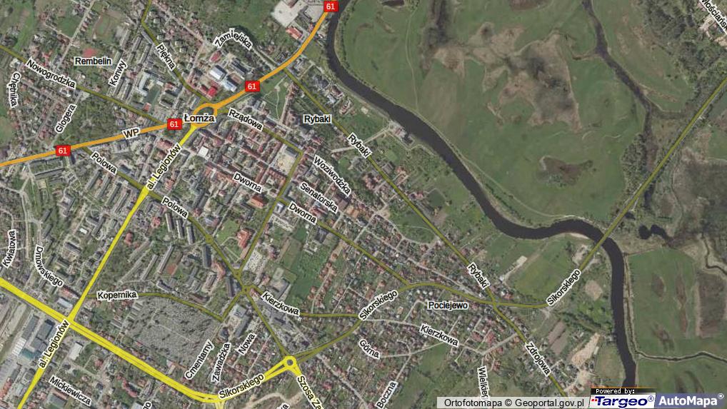 mapa łomży satelitarna Woziwodzka Łomża, Ulica, 18 400
