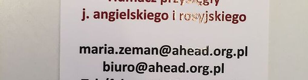 Zdjęcie w galerii Ahead Translations Tłumaczenia Maria Zeman nr 1
