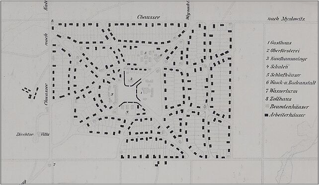 Giszowiec plan sytuacyjny 1910, Przyjazna 7, Katowice 40-466 - Zdjęcia