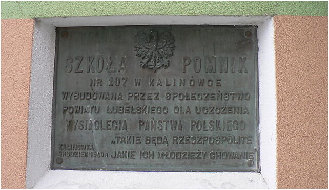 Kalinowka, szkola, tablica, Liliowa, Kalinówka 21-040 - Zdjęcia