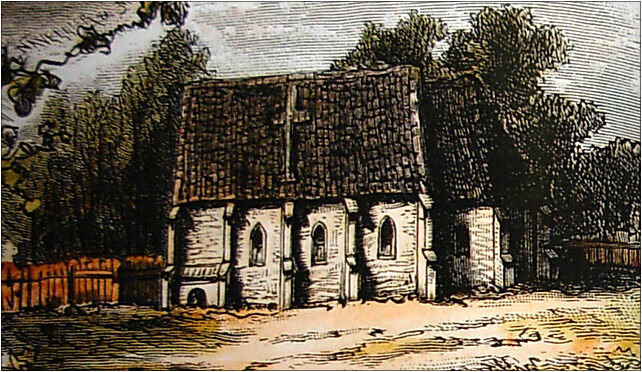 Kościół św Idziego w sąsiedztwie grodu - rys z 1848 r 85-029 - Zdjęcia