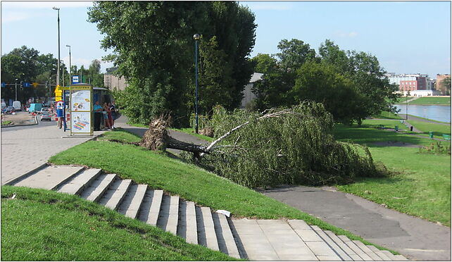 Kraków storm 2007 Most Grunwaldzki, Konopnickiej Marii, Kraków od 30-302 do 30-333 - Zdjęcia