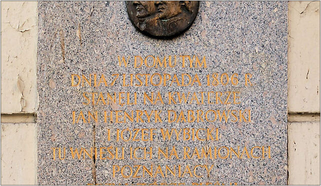 Mazurek Dąbrowskiego tablica Dąbrowski Wybicki, Stary Rynek 91 61-773 - Zdjęcia