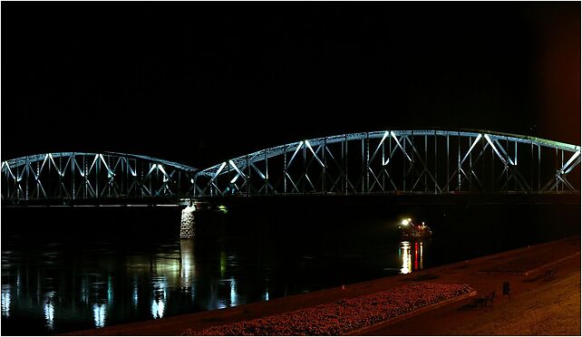 Most drogowy im. Józefa Piłsudskiego w Toruniu nocą, Toruń 87-100 - Zdjęcia