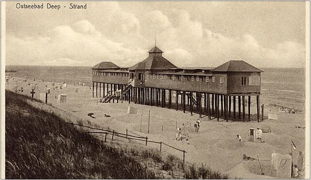 Mrzezyno sandy beach-old postcard2-Stengel, Tysiąclecia, al. 18 72-330 - Zdjęcia