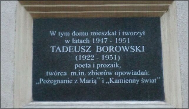 Tablica Borowskiego, Kaliska 19/21, Warszawa 02-316 - Zdjęcia