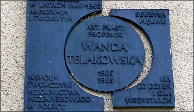 Wanda Telakowska tablica Wawelska, Grójecka 45, Warszawa 02-031 - Zdjęcia